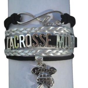 Lacrosse Mom Bracelet - Silver & Black